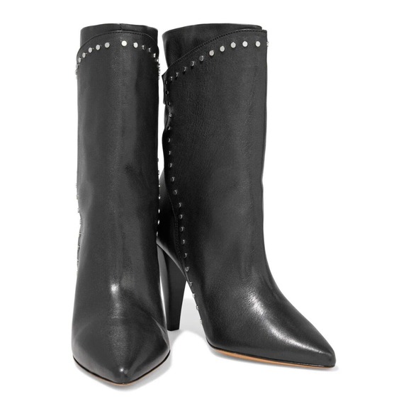 IRO CHLONE $795 Studded Leather Ankle Boots Moto US5.5 FR36 Made in Portugal - Picture 14 of 16